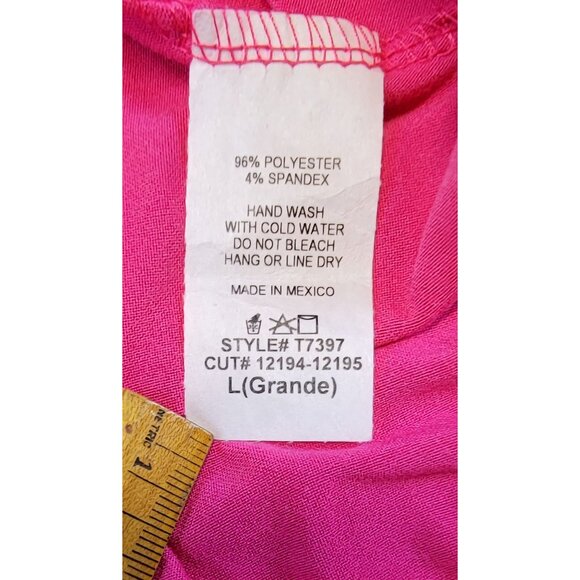 Blumin Apparel Hoodie Short-Sleeve Pullover Shirt Pink Center Pocket Womens L - Picture 5 of 7